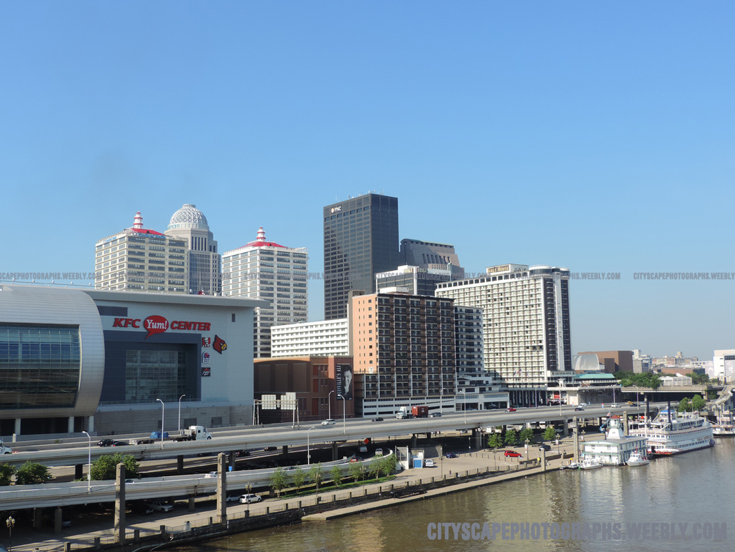 Picture, Louisville, city, skyline, cityscape, downtown, Kentucky, buildings, architecture, skyscrapers, photograph, photography, USA, river, Ashland Park